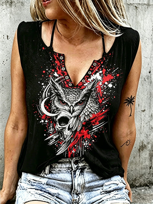 Damen-Retro-Tanktop mit Tiermuster, ärmellos