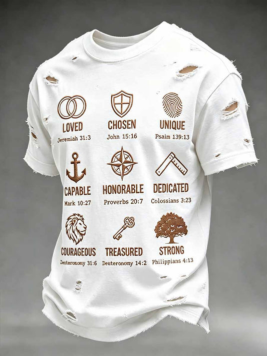 Männer Vatertag Glauben Print Casual T-Shirt