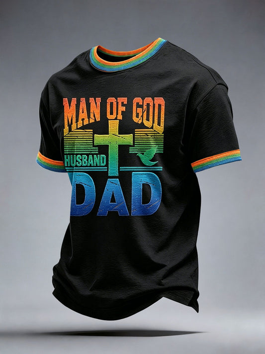 Männer Mann Gottes Ehemann Papa T-Shirt