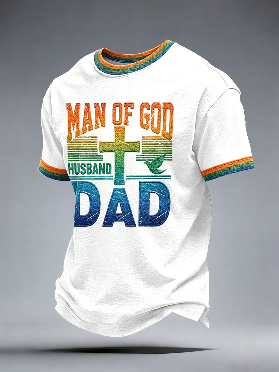 Männer Mann Gottes Ehemann Papa T-Shirt