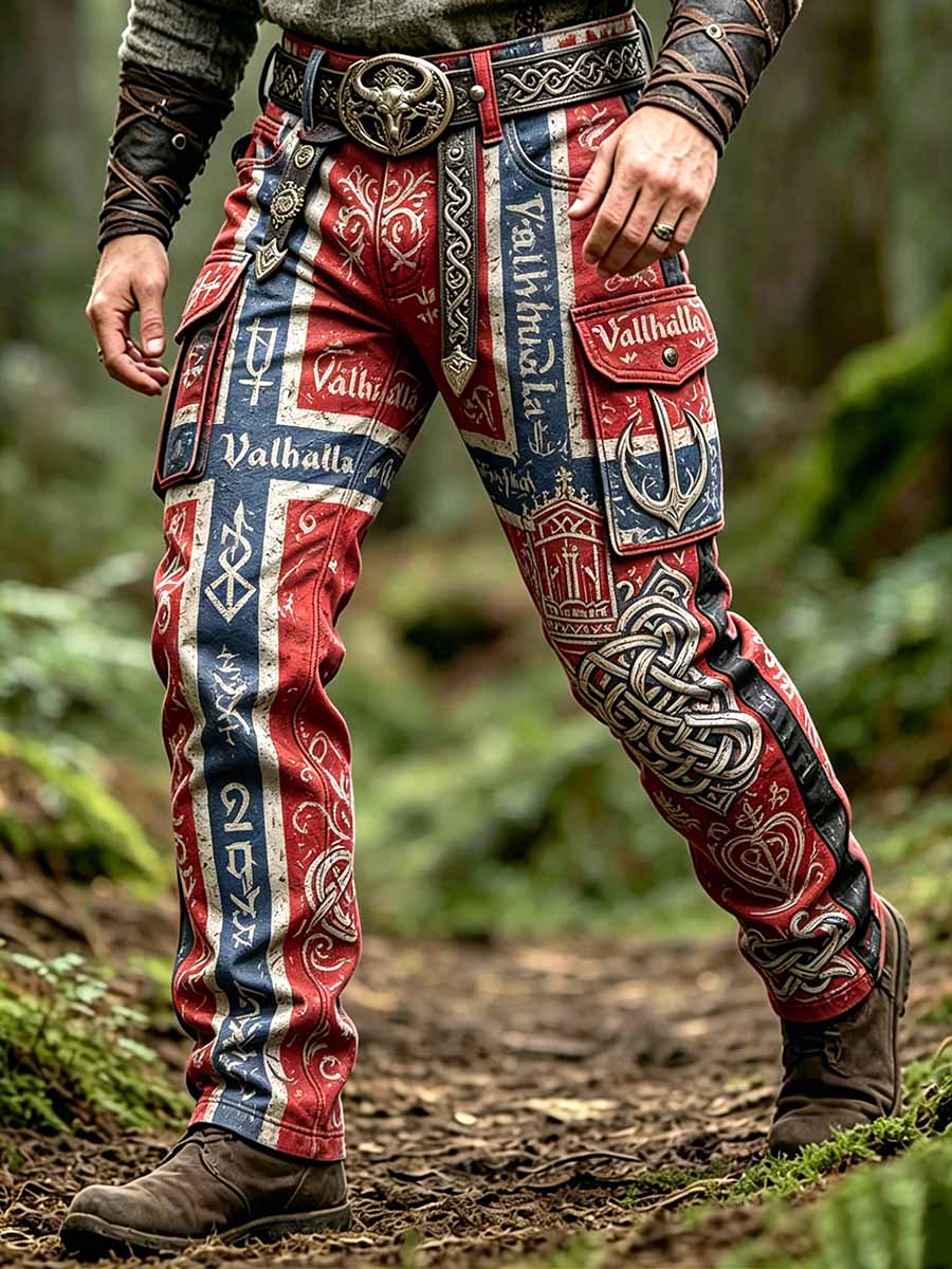 Herrenmode Wikinger-Kunstdruck lange Hose