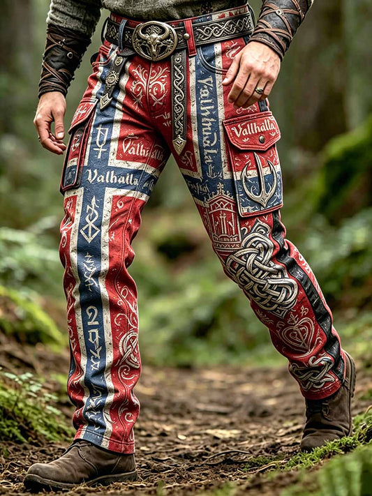 Herrenmode Wikinger-Kunstdruck lange Hose