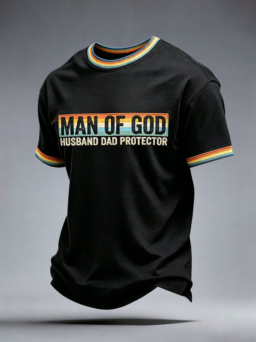 Männer Mann Gottes Ehemann Papa Beschützer T-Shirt