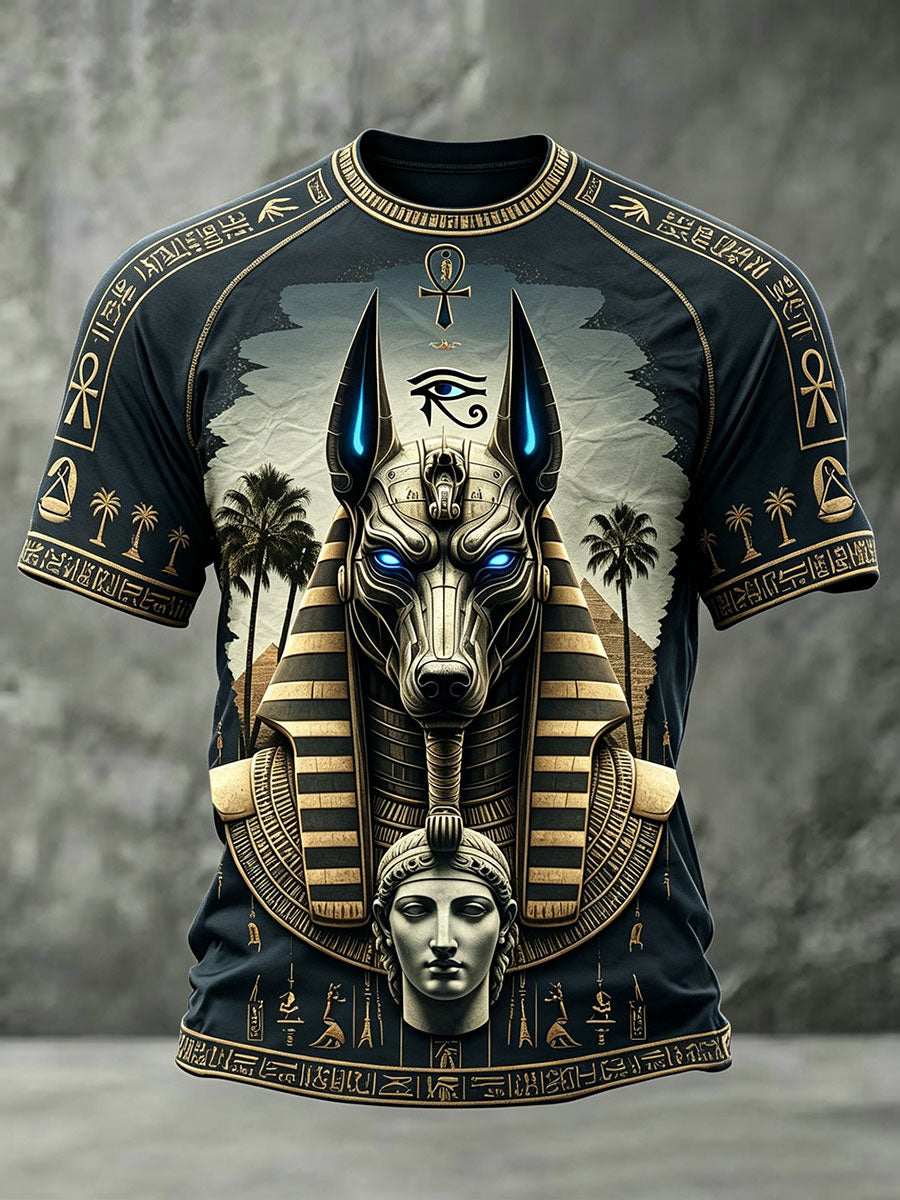 Herren-T-Shirts mit altägyptischem Anubis-Design