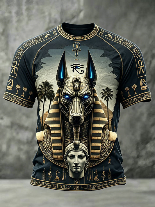 Herren-T-Shirts mit altägyptischem Anubis-Design