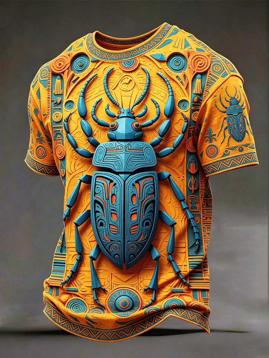 Herren-T-Shirts mit altägyptischem Skarabäus