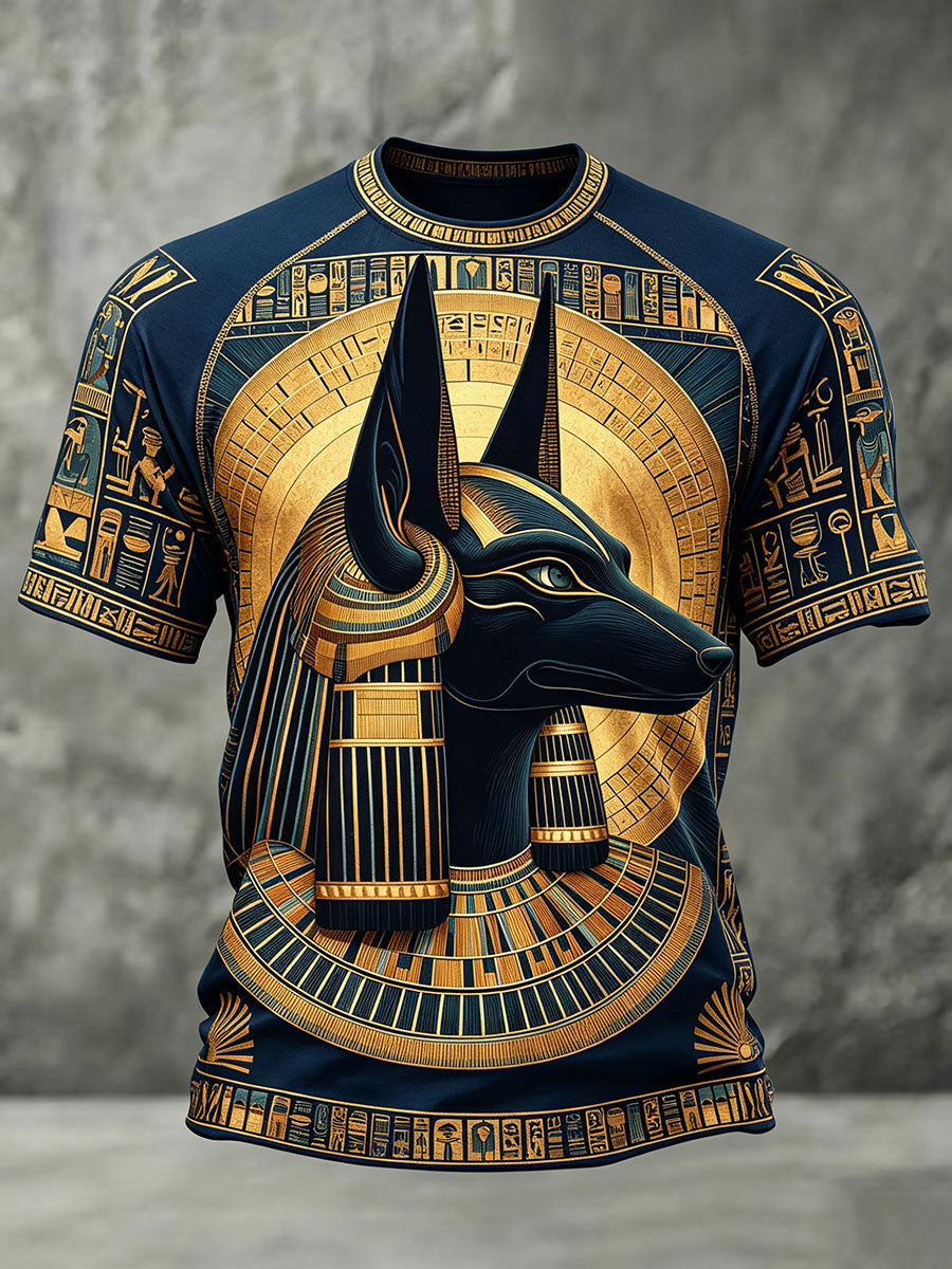 Herren-T-Shirts mit altägyptischem Anubis-Design