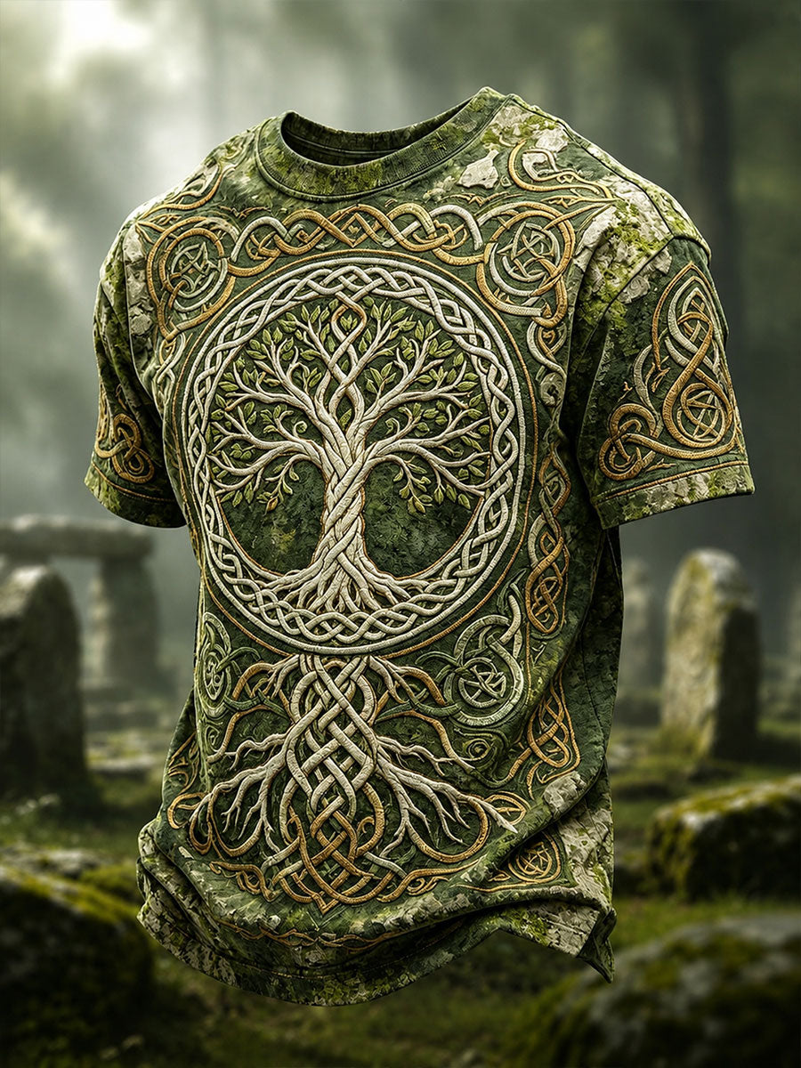 Herren-Celtic-Print-Lässiges T-Shirt