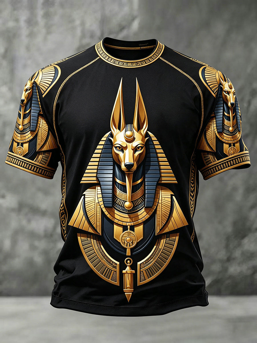 Herren-T-Shirts mit altägyptischem Anubis-Design