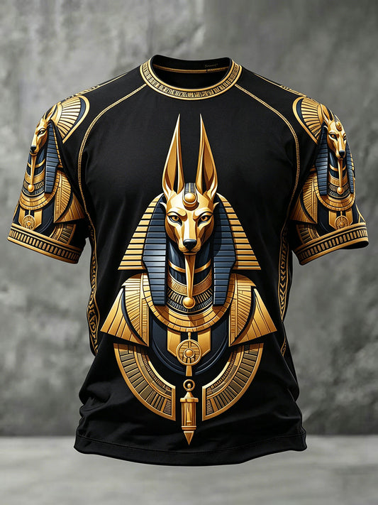 Herren-T-Shirts mit altägyptischem Anubis-Design