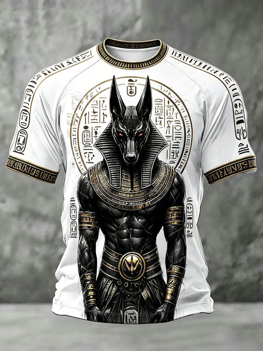 Herren-T-Shirts mit altägyptischem Anubis-Design