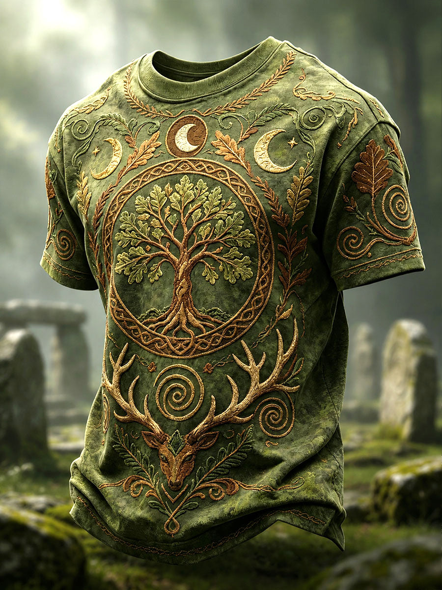 Herren-Celtic-Print-Lässiges T-Shirt