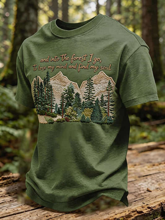 Herren-T-Shirt mit Waldschutz-Print