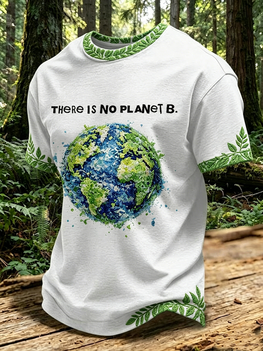 Männer gibt es keinen Planeten B T-Shirt mit kurzen Ärmeln