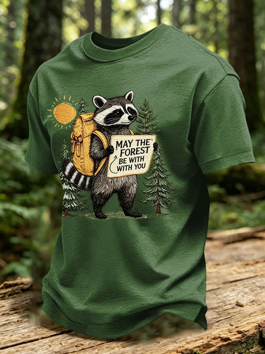 Herren-T-Shirt mit Waldschutz-Print