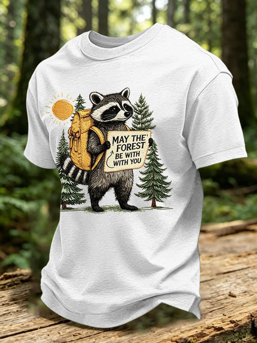 Herren-T-Shirt mit Waldschutz-Print