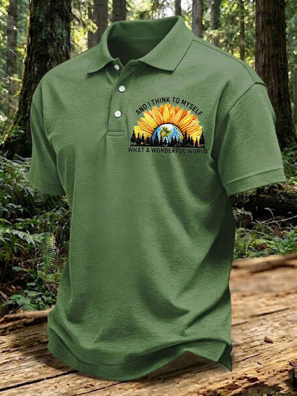 Männer und ich denke an mich selbst, was für eine wunderbare Welt Print Shirt
