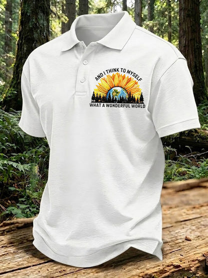 Männer und ich denke an mich selbst, was für eine wunderbare Welt Print Shirt