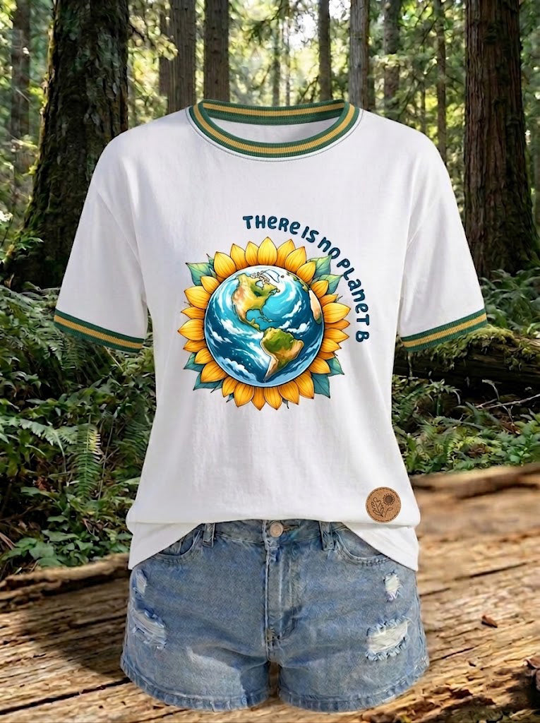Frauen Es gibt keinen Planeten B bedrucktes T-Shirt