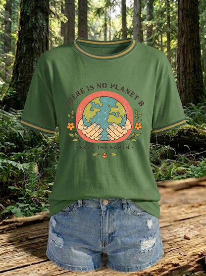 Damen-T-Shirt mit dem Aufdruck „There Is No Planet B“