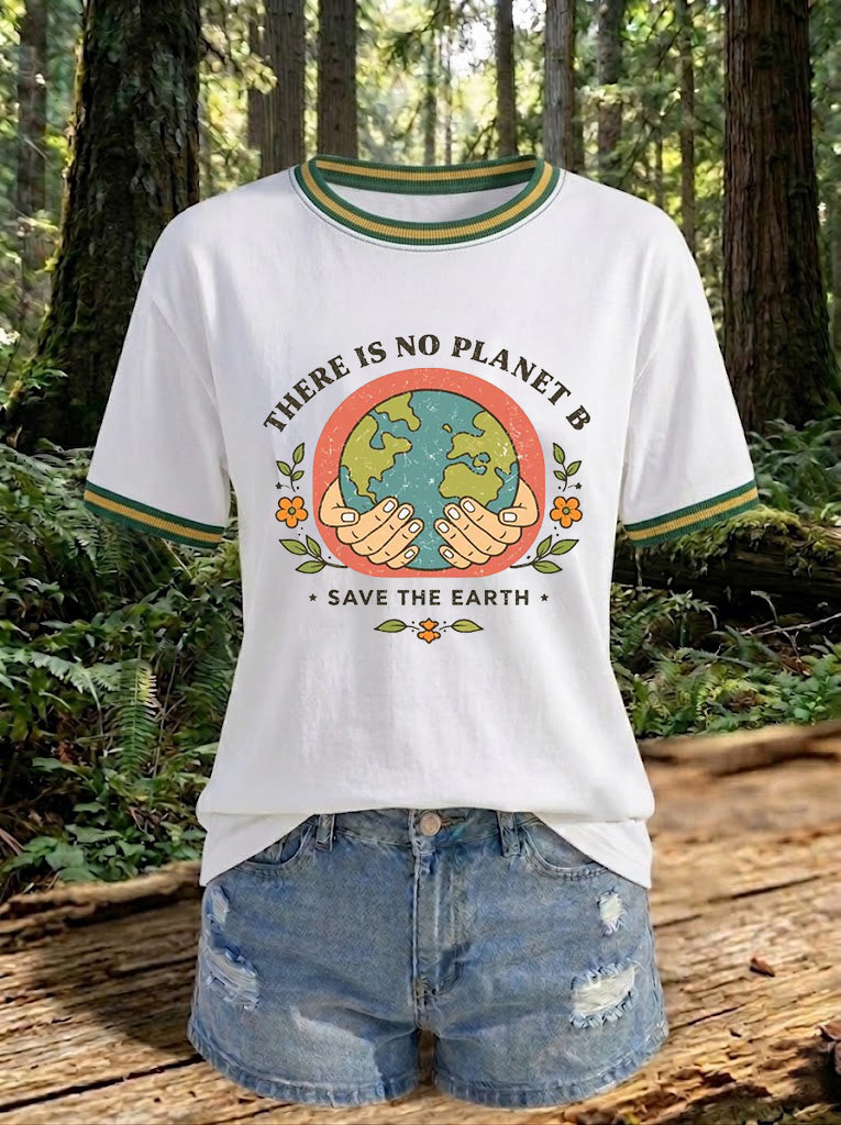 Damen-T-Shirt mit dem Aufdruck „There Is No Planet B“