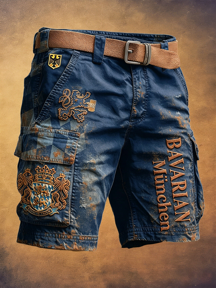 Herren Deutsch München Vintage Print Freizeit arbeits shorts