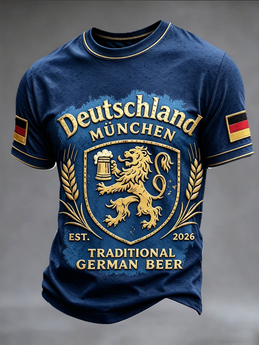 Deep Blue München-bedrucktes Casual-T-Shirt für Männer