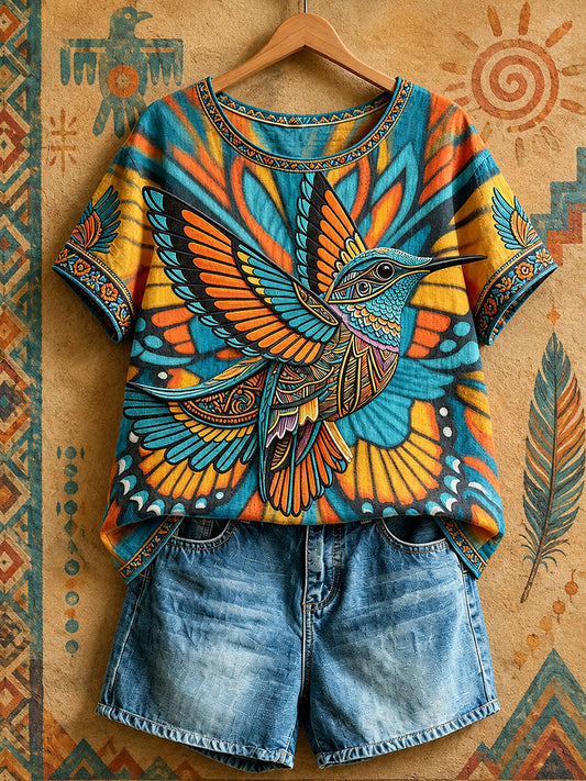 Damen-Top mit Hummingbird-Kunst von Native