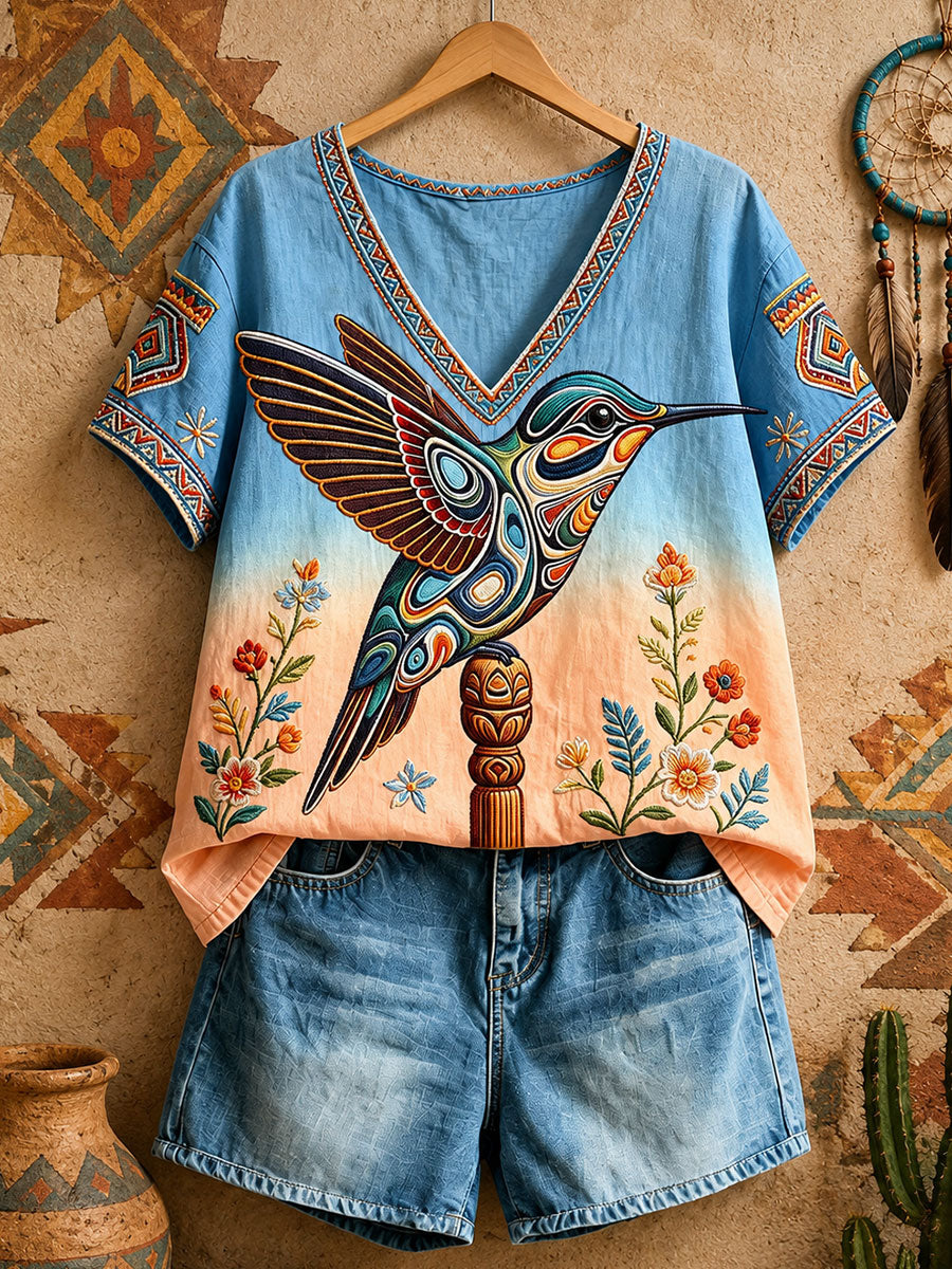 Damen-Oberteile mit V-Ausschnitt und Hummelmotiv von Native