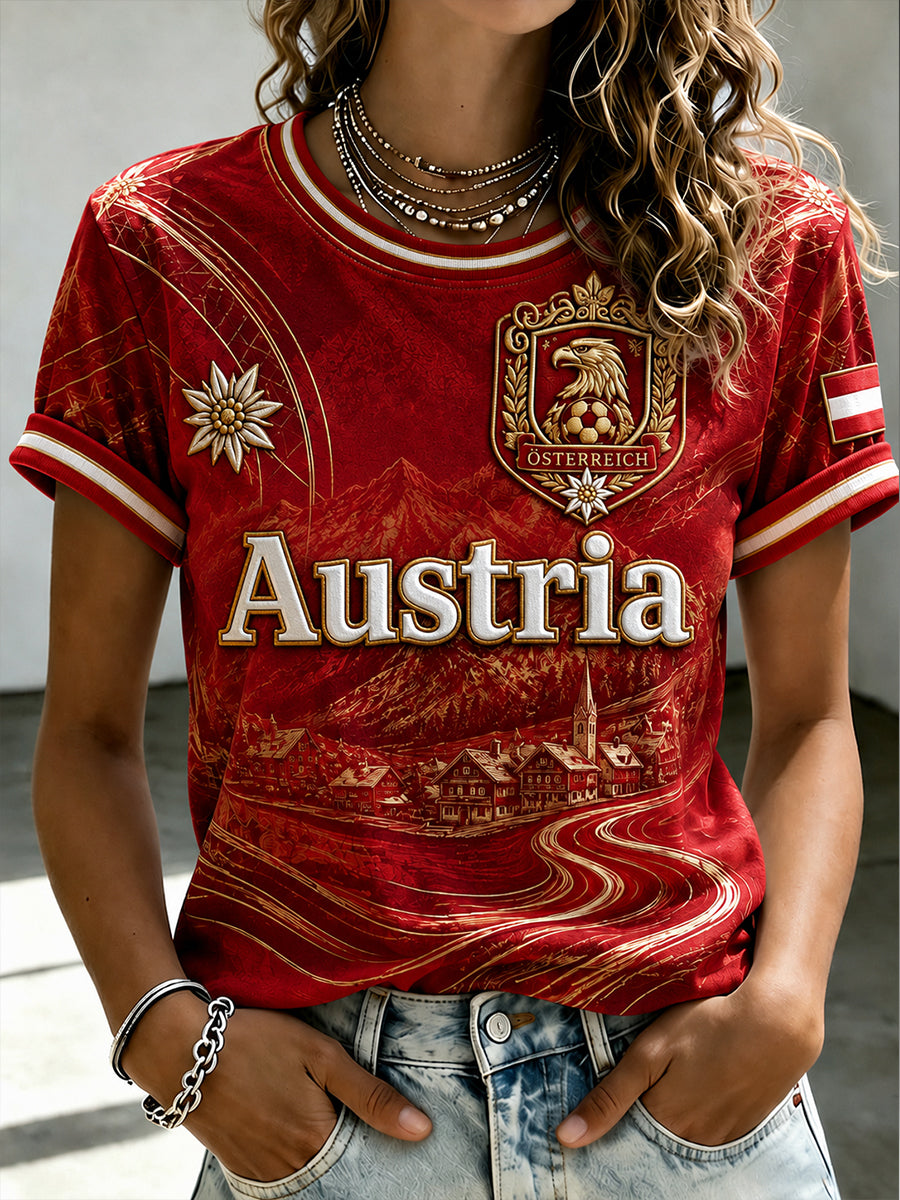 Damen-T-Shirt aus Österreich mit kurzen Ärmeln