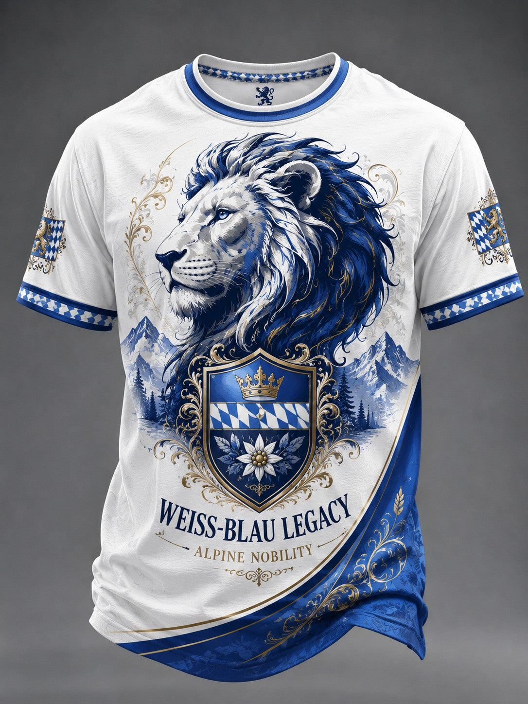 Herren-T-Shirt mit deutschem bayerischem Löwen-Print