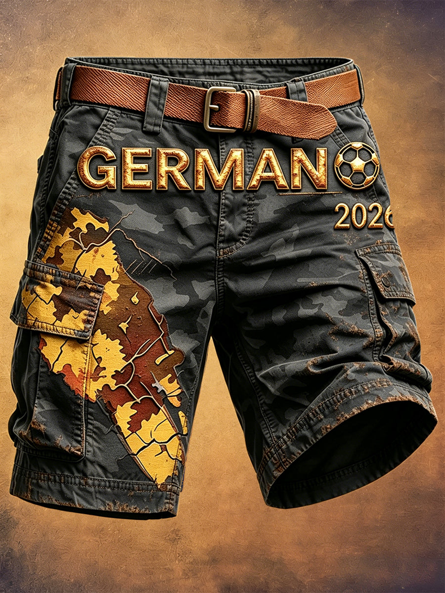 Herren-Freizeithose im deutschen Fußball- und Tarnmuster für die Arbeit