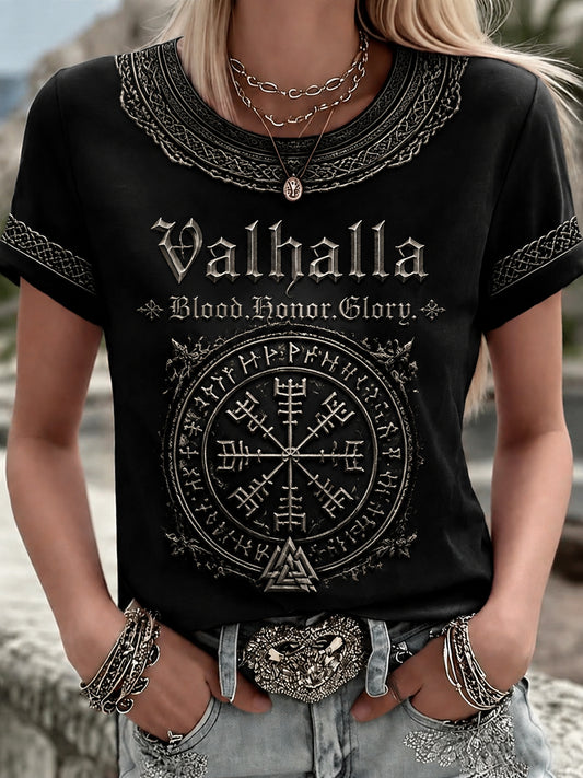 Bedrucktes T-Shirt für Damen Val halla