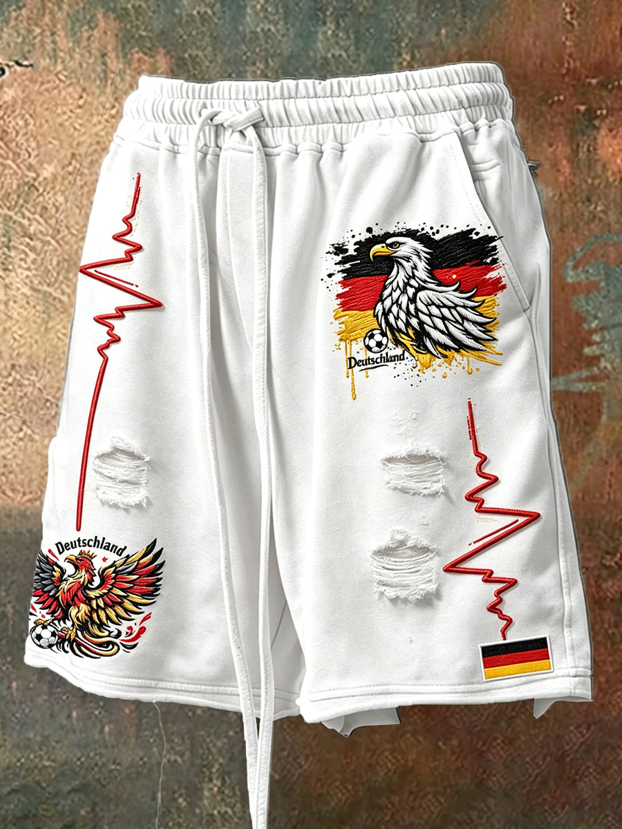 Herren Kunstdruck Casual Kordel zug Shorts