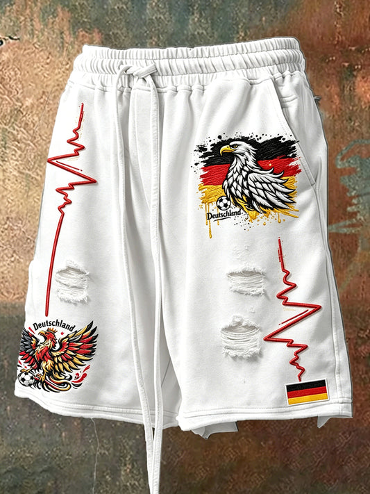 Herren Kunstdruck Casual Kordel zug Shorts
