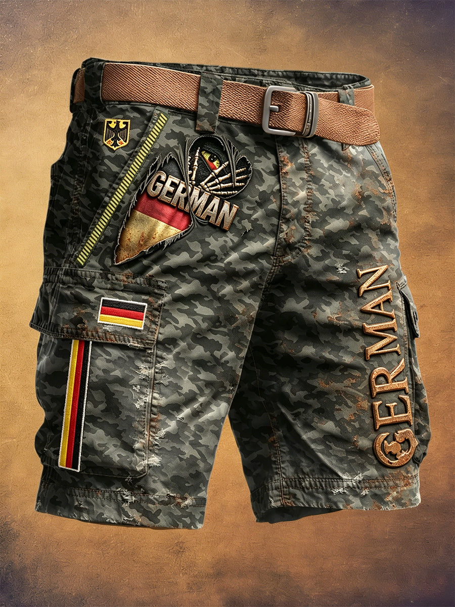 Herren Retro Camouflage Print Freizeit arbeits shorts