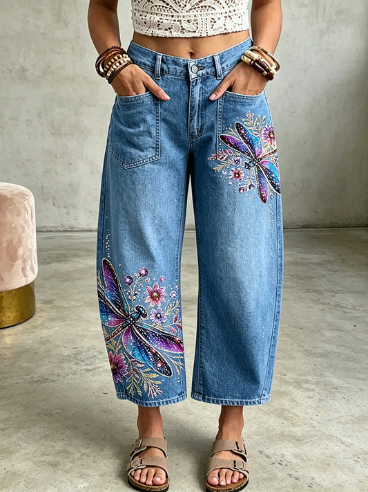 Damen-Tier-Schmetterlings-Kunstdruck hose