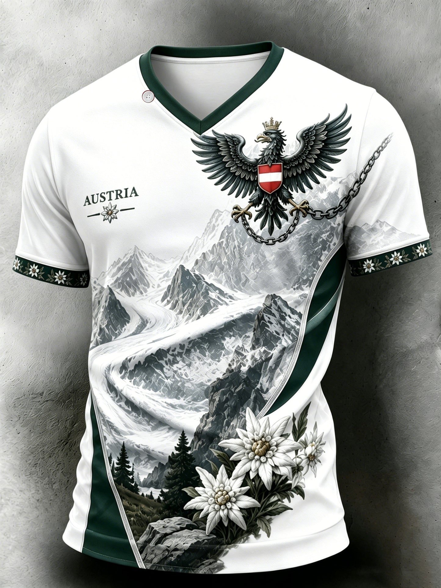 Herren T-Shirt mit künstlerischem Druck des österreich ischen National vogels (Jubel motiv)