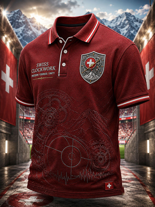 Herren Schweizer Fußball-Liebhaber Kunst bedruckte Freizeit-Tops