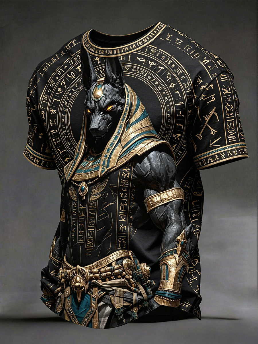 Herren-T-Shirts mit altägyptischem Anubis-Design