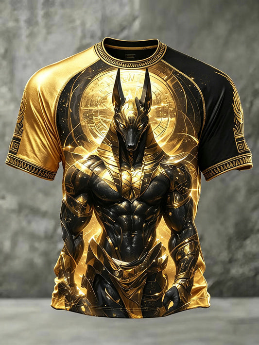 Herren-T-Shirts mit altägyptischem Anubis-Design
