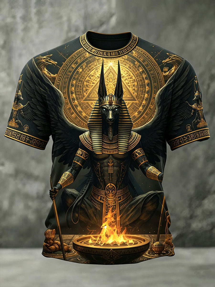 Herren-T-Shirts mit altägyptischem Anubis-Design