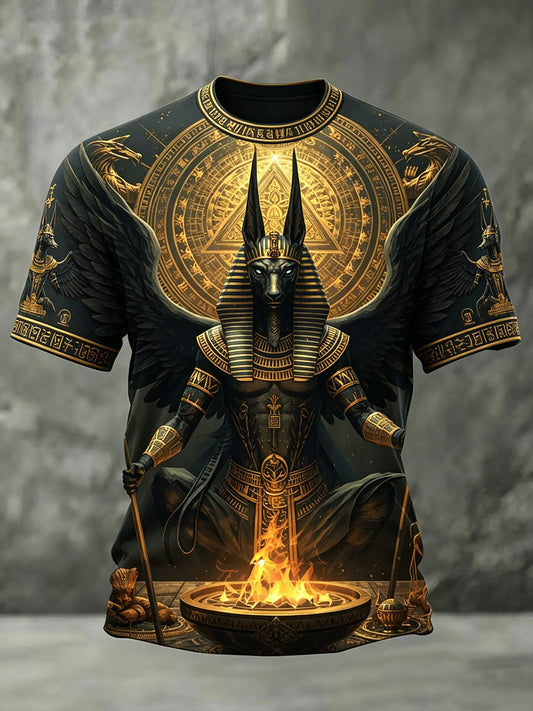 Herren-T-Shirts mit altägyptischem Anubis-Design