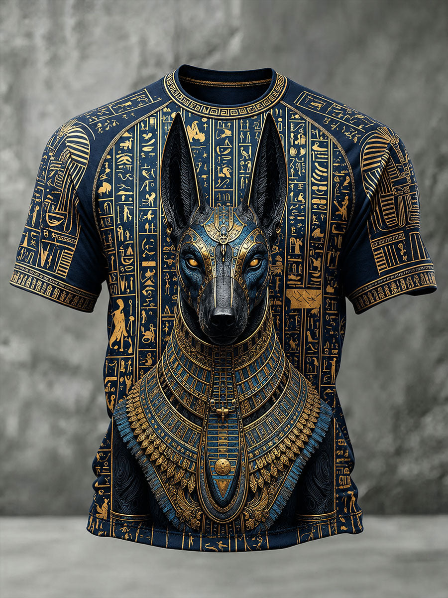 Herren-T-Shirts mit altägyptischem Anubis-Design