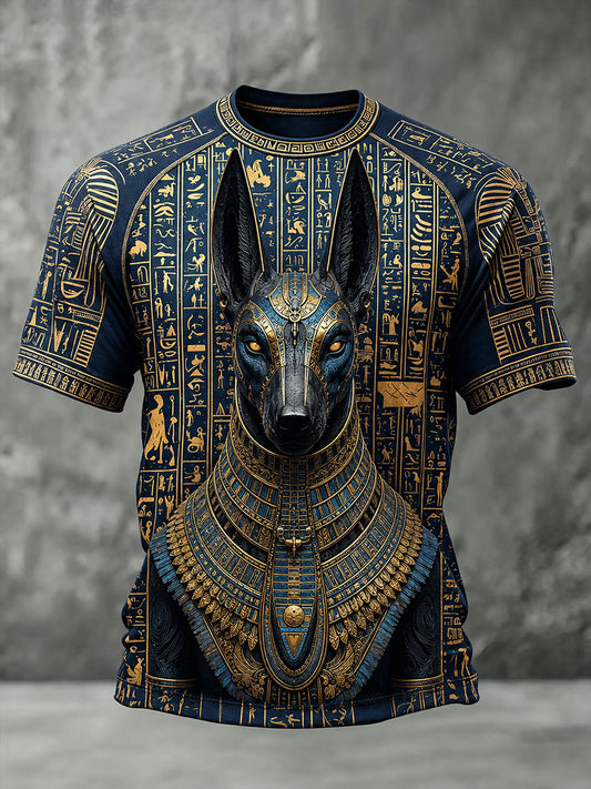 Herren-T-Shirts mit altägyptischem Anubis-Design