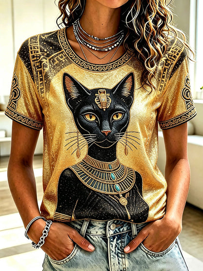 Frauen-T-Shirts mit Bastet aus dem alten Ägypten