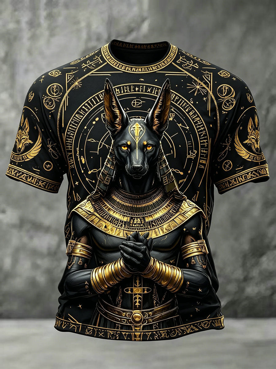 Herren-T-Shirts mit altägyptischem Anubis-Design