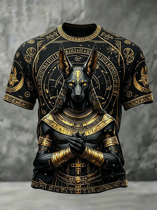 Herren-T-Shirts mit altägyptischem Anubis-Design