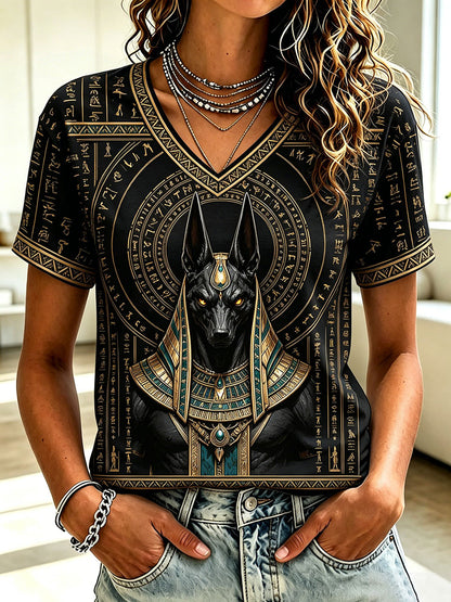Damen-T-Shirts mit altägyptischem Anubis-Motiv