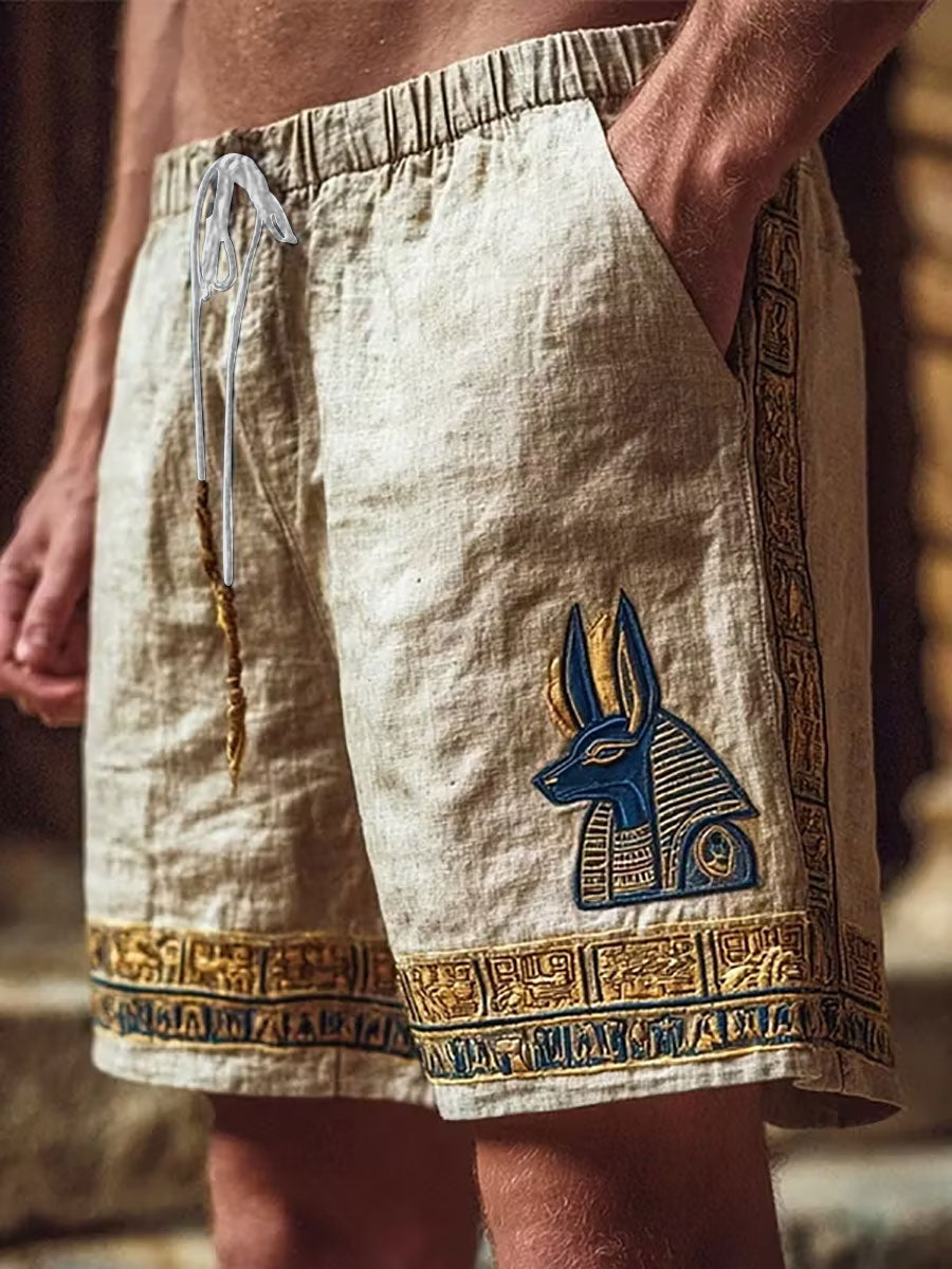 Lässige Herren-Shorts mit Druck des altägyptischen Kunststils